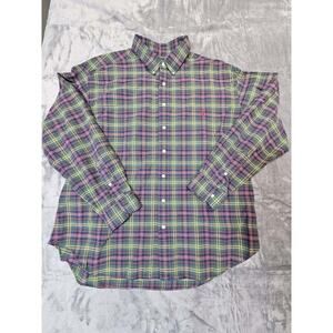 Ralph Lauren Classic Fit Casual Button Down Plaid Shirt With Red Pony Mens 2XB